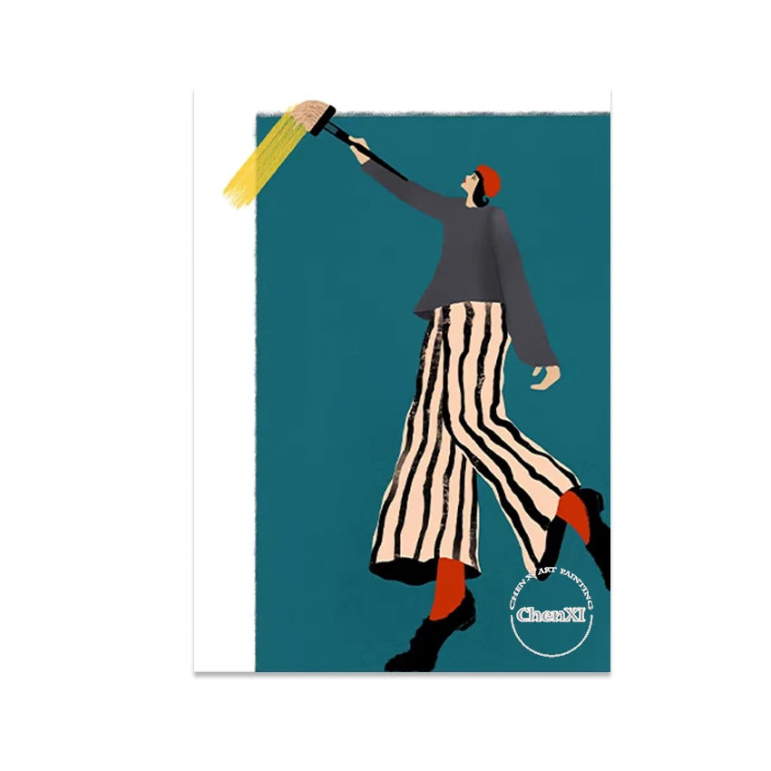 Bedroom Decorative Item Abstract Cartoon Figure Art Picture Hand-painted Sexy Lady Picture Oil Painting Hot Selling Wall Panel